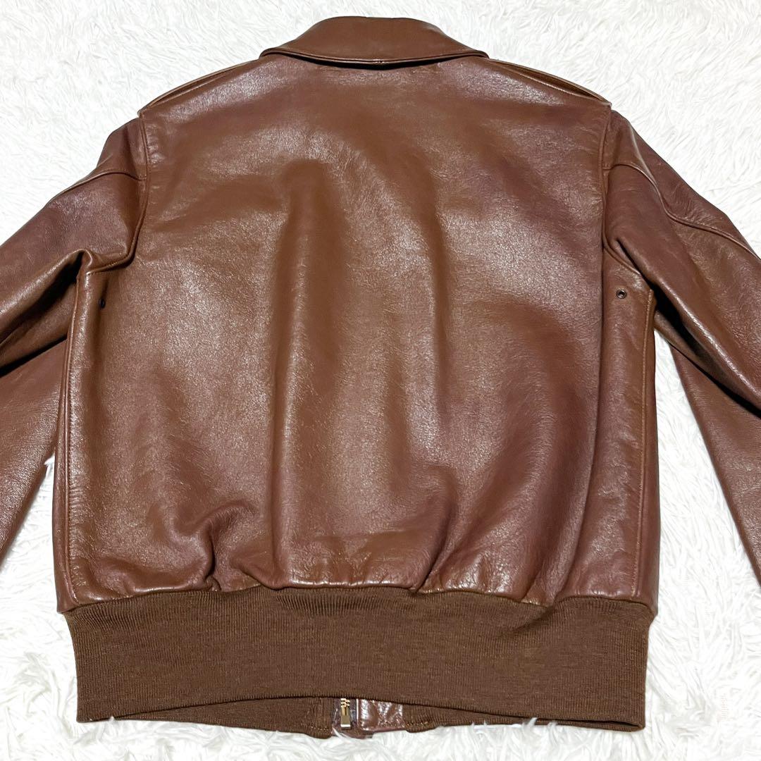 初期 バズリクソンズ A-2 レザージャケット ホースハイド 馬革 リブ良好！