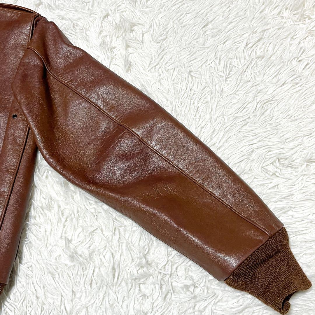 初期 バズリクソンズ A-2 レザージャケット ホースハイド 馬革 リブ良好！