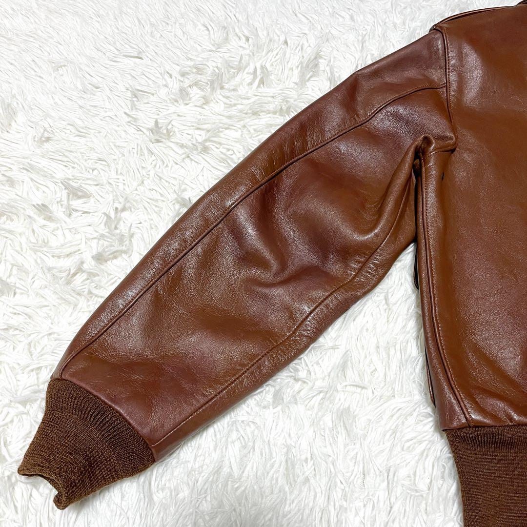 初期 バズリクソンズ A-2 レザージャケット ホースハイド 馬革 リブ良好！