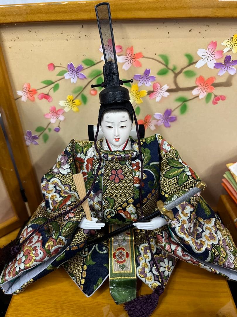久月　雛人形　親王飾り　雅　木目桐収納　極美品