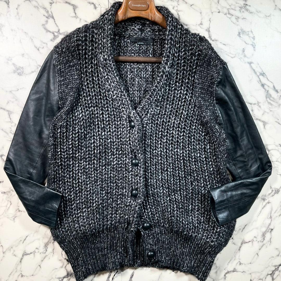 ✨羊革✨Alexander wang ラムレザー ウール カーディガン SM位