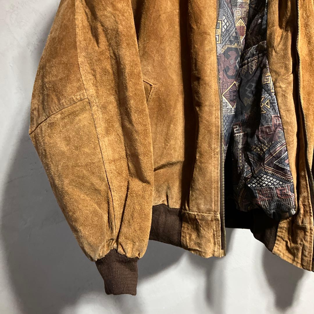 UK製 極希少 80s スエードレザー ボンバージャケット ユーロ古着