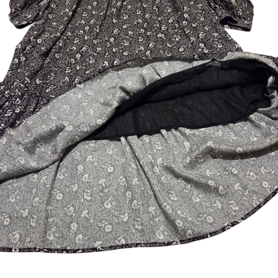 定価46750円！　Hug O War　花柄ワンピース ハグオーワー　ブラック