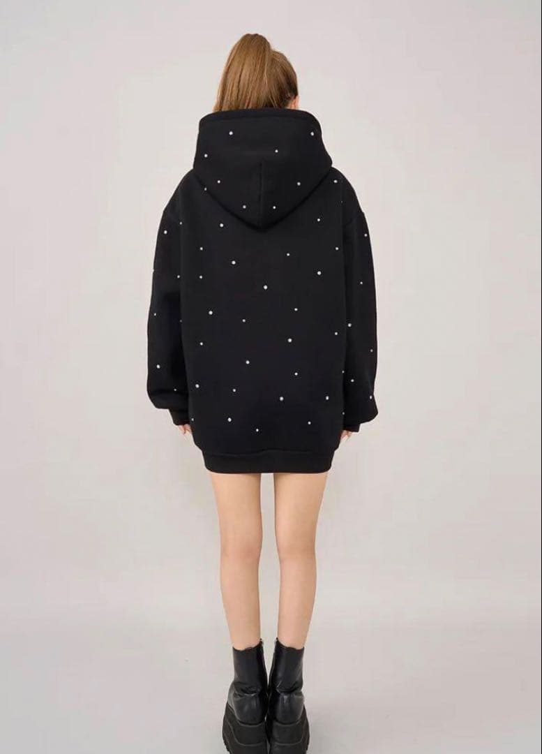 ダーリッチ ブラック DDロゴビジュージップパーカードフリー