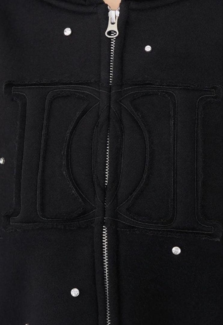 ダーリッチ ブラック DDロゴビジュージップパーカードフリー