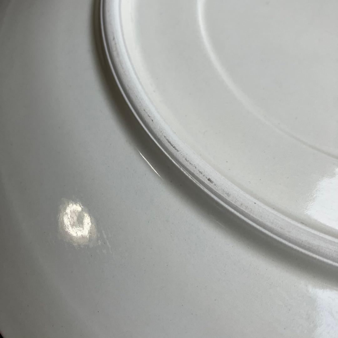 3F 【美品】大皿 飾皿 染付 菊・梅・蘭 矢羽根文様 縁起物 和モダン