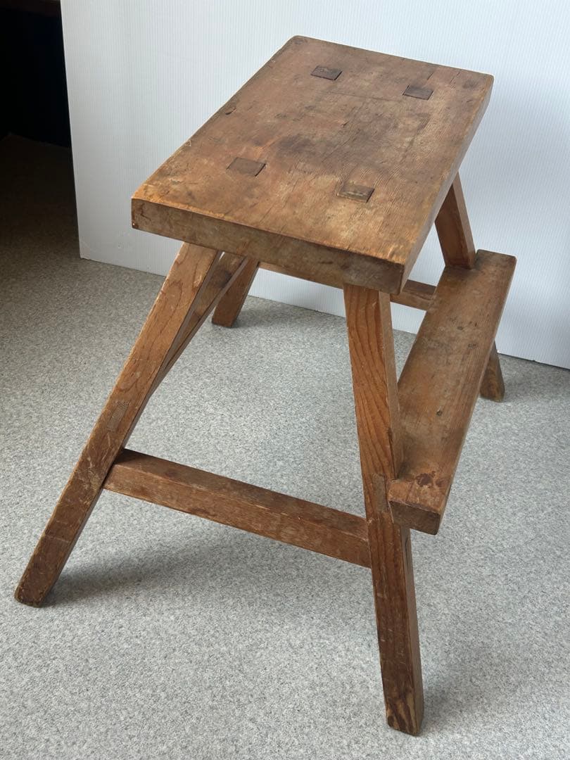 ヴィンテージ　古道具　木製スツール　椅子　　農具　腰掛け　踏み台　ヴィンテージ