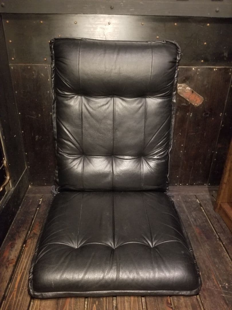 極希少　1970's　スペースエイジ　ブラック　レザー　メタル　パーソナルチェア