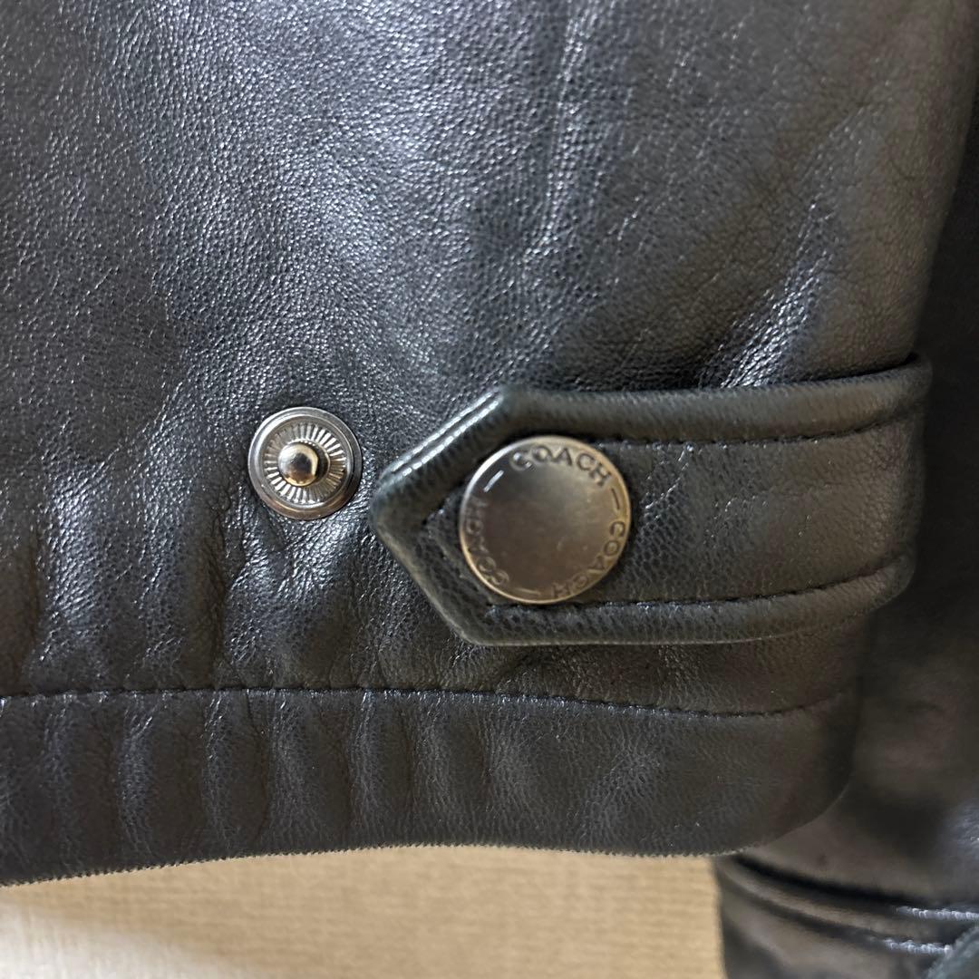 【美品】COACH 本革 90s レザー シングル ライダースジャケット 黒 S