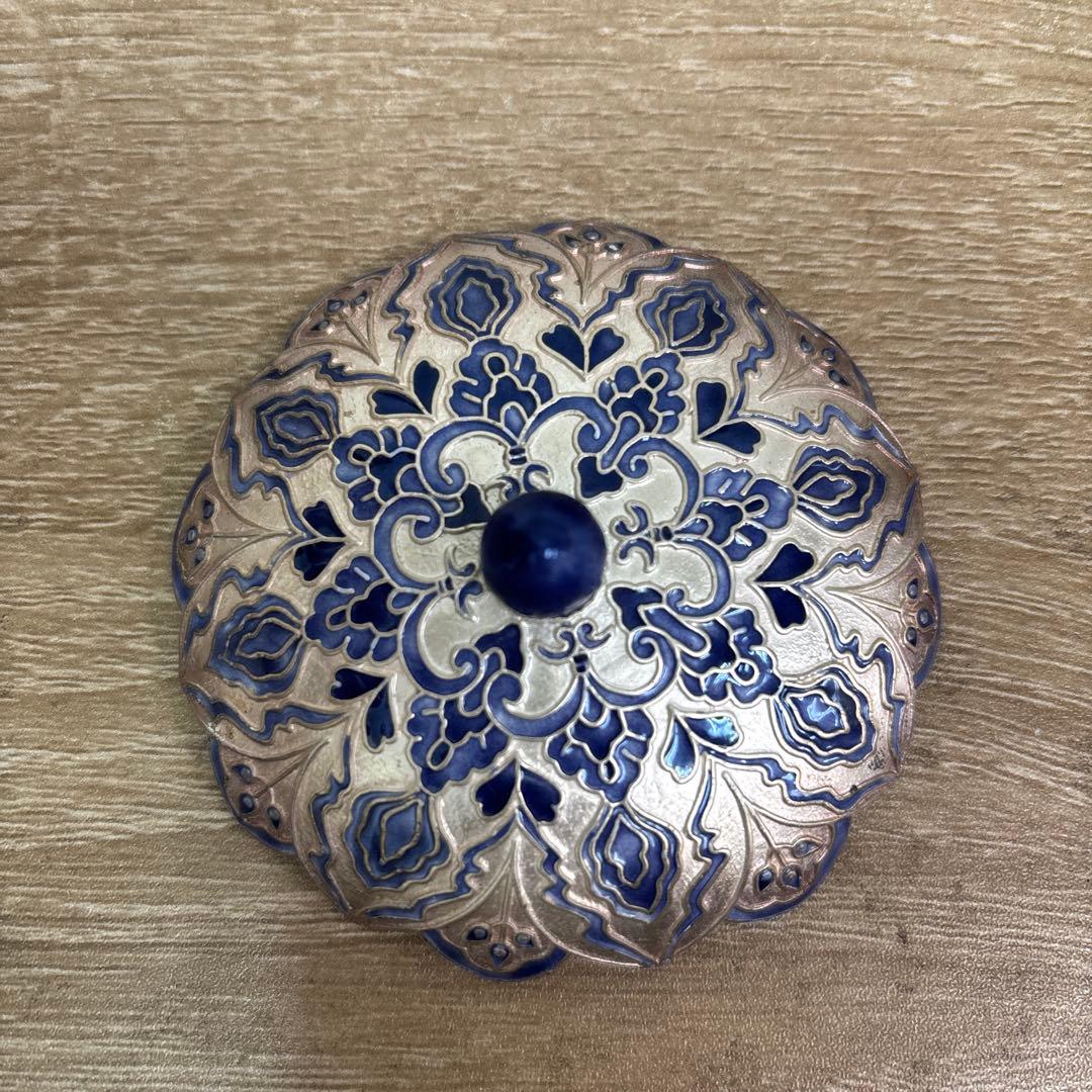 韓国製 七宝 純銀 小物入れ シュガーポットやボンボニエール