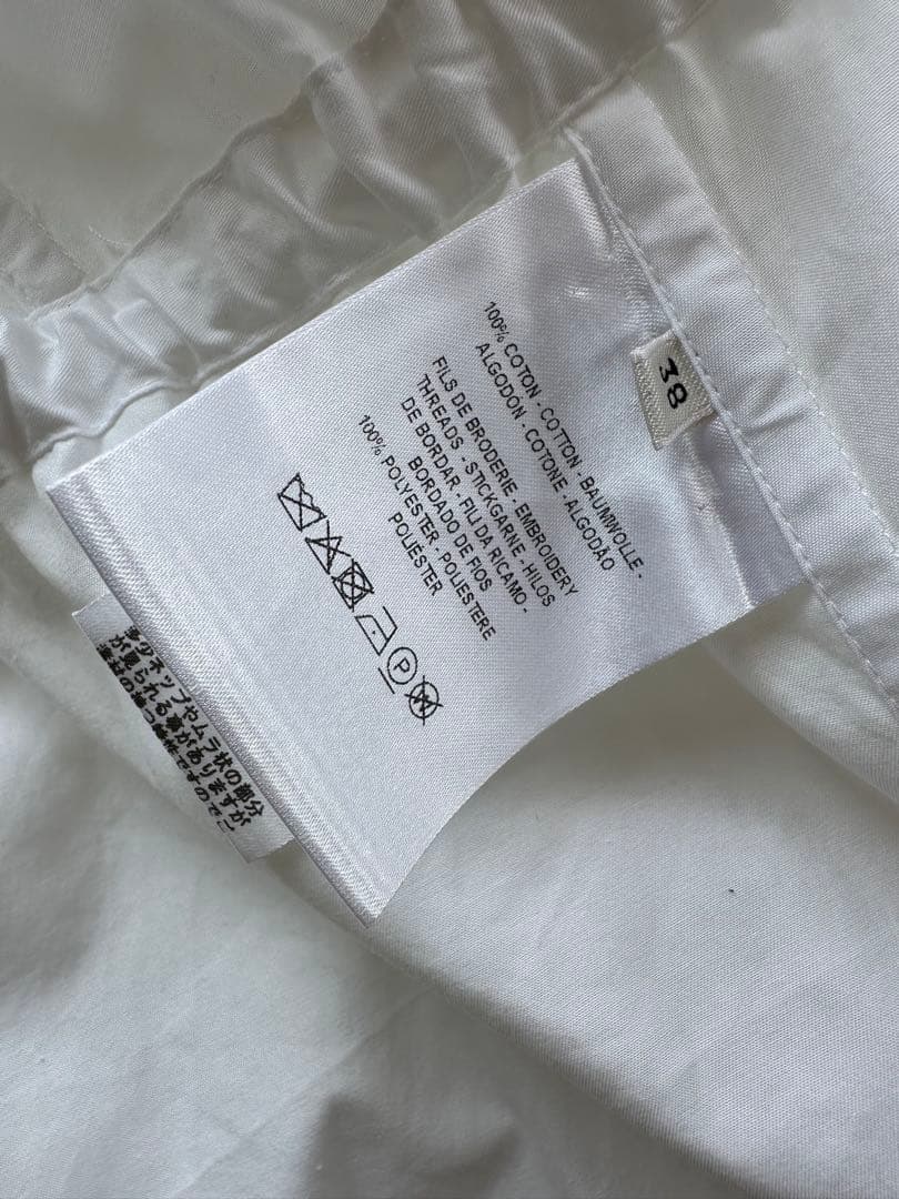 Ｋ*M様 HERMES エルメス シャツブラウス ホワイト 刺繍 コットン
