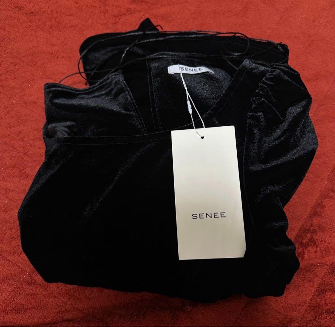 SENEE velour ribbon one-pieceベロアリボンワンピース