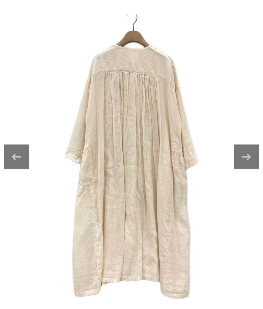 ネストローブ nest Robe リネンフロント オープンギャザーワンピース