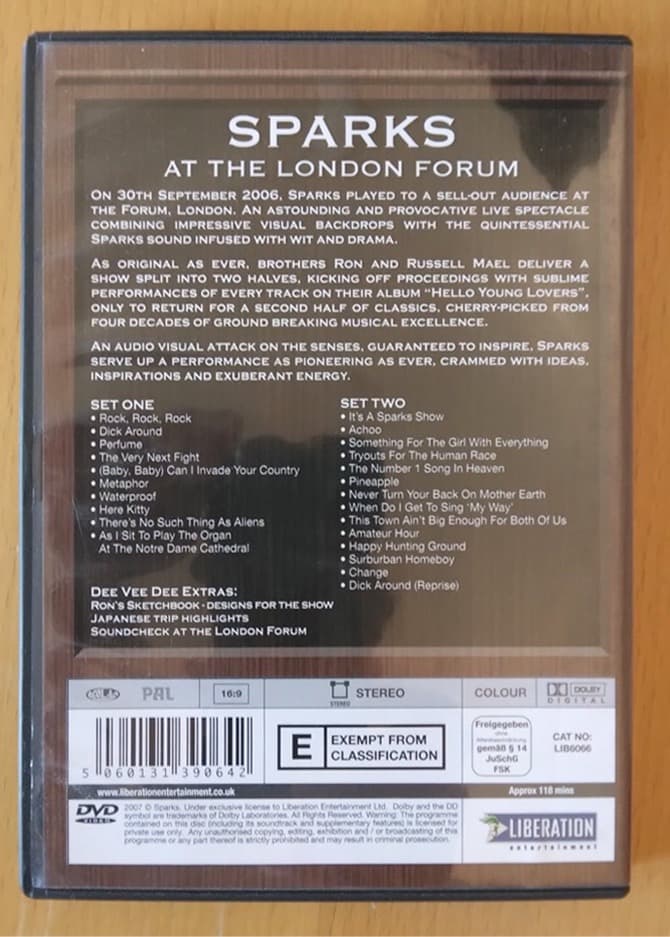 【美品】スパークス Sparks – Dee Vee Dee(DVD)