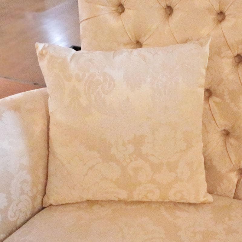 ヴィンテージ風 ラブソファ 2人掛け ダマスク クッション付 107-497