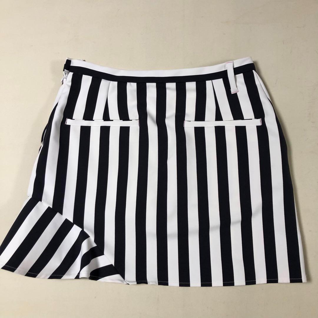 ルコックゴルフ スカート インナー付き ネイビー ストライプ サイズ11