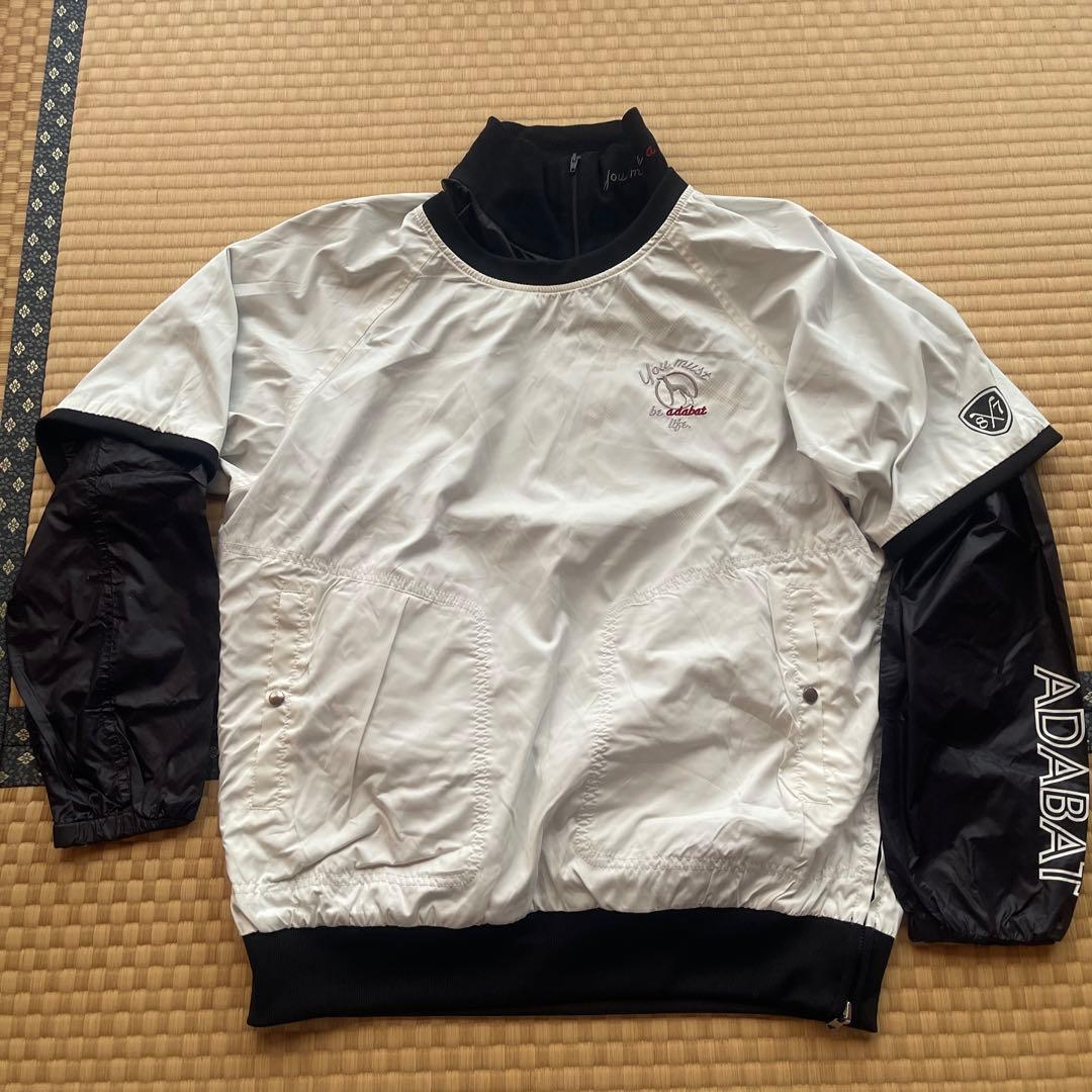 adabat ハーフジップ ブラック ベスト ナイロンウィンドブレーカーセット