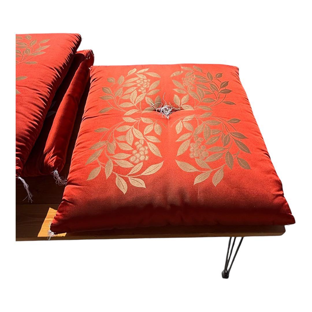 【美品】高級座布団 6枚セット 桐箱風収納箱付き 来客用 和室 仏前 座敷用