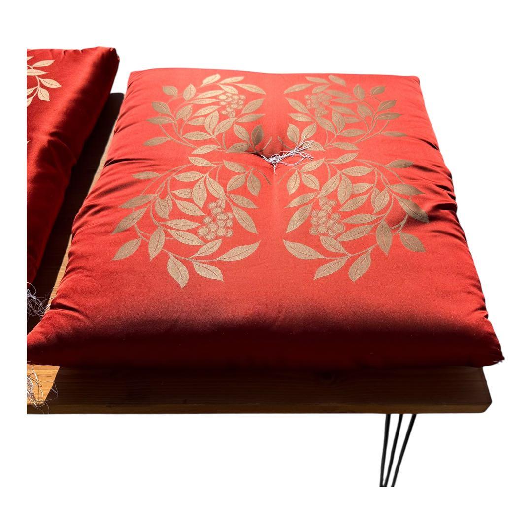 【美品】高級座布団 6枚セット 桐箱風収納箱付き 来客用 和室 仏前 座敷用