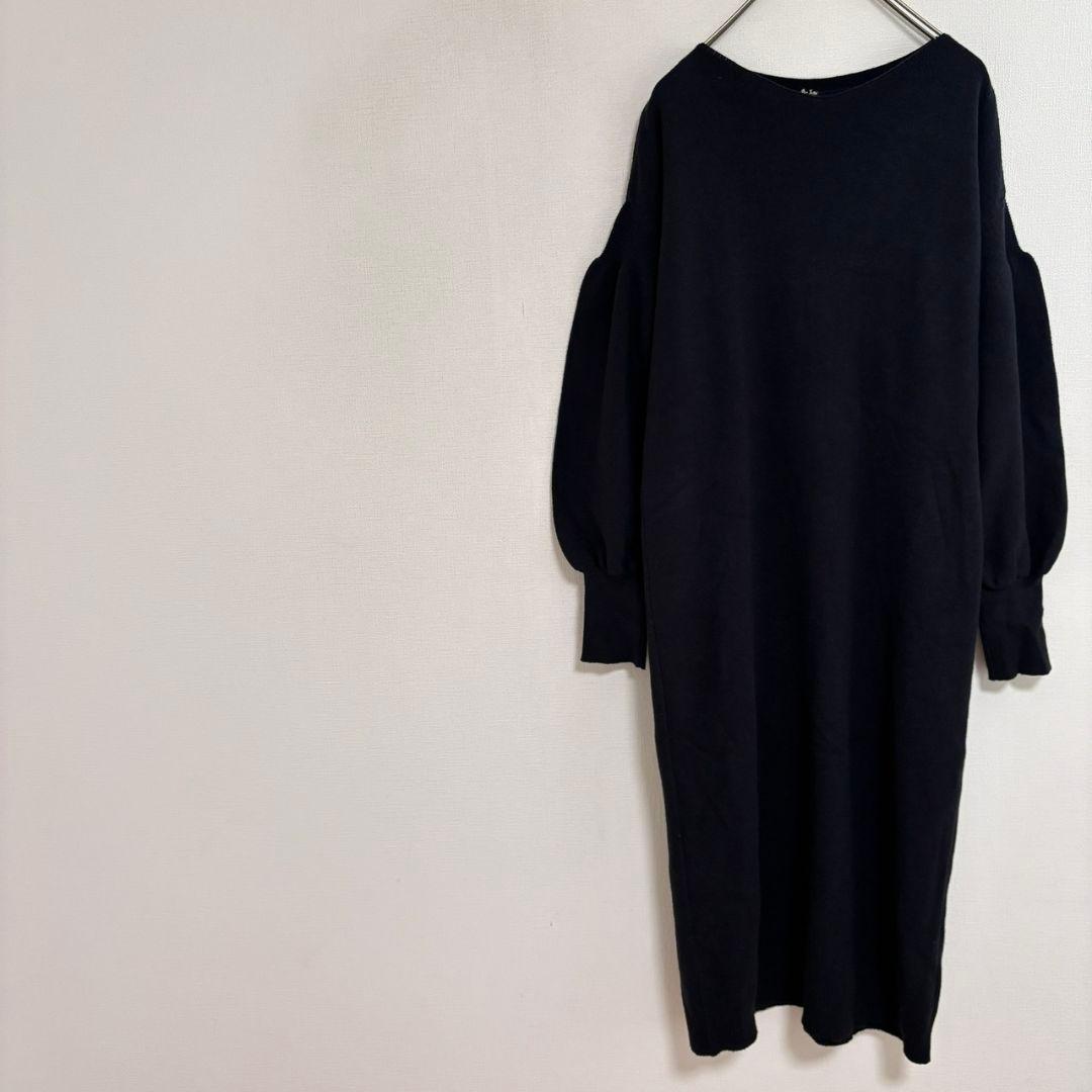 ◆プラスオトハ【F】デザインニットワンピース ストレッチ きれいめ