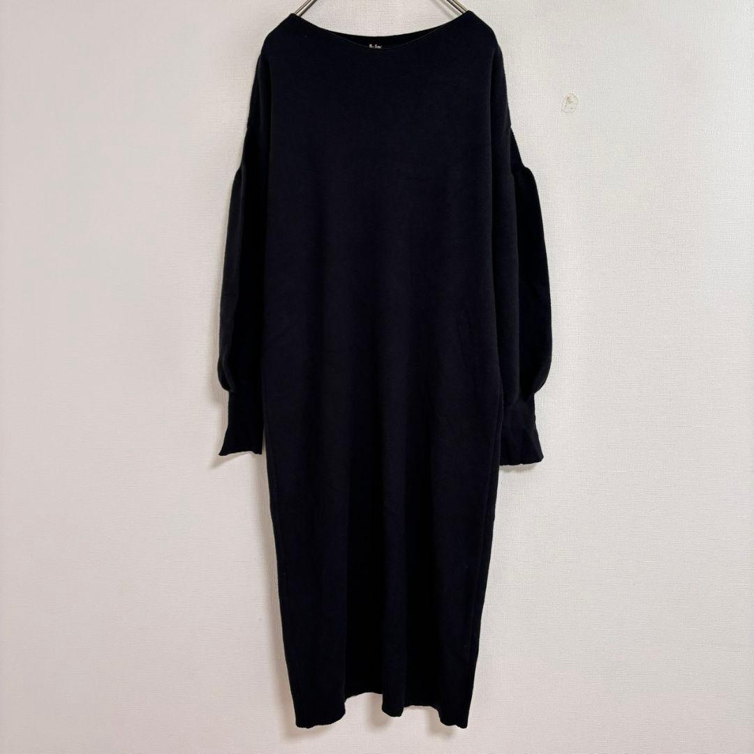 ◆プラスオトハ【F】デザインニットワンピース ストレッチ きれいめ