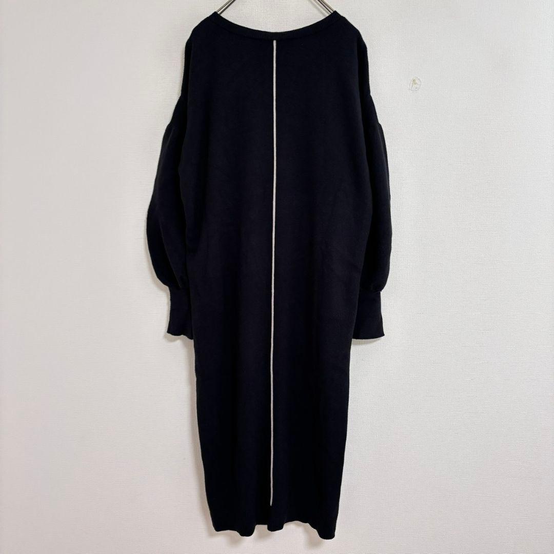 ◆プラスオトハ【F】デザインニットワンピース ストレッチ きれいめ