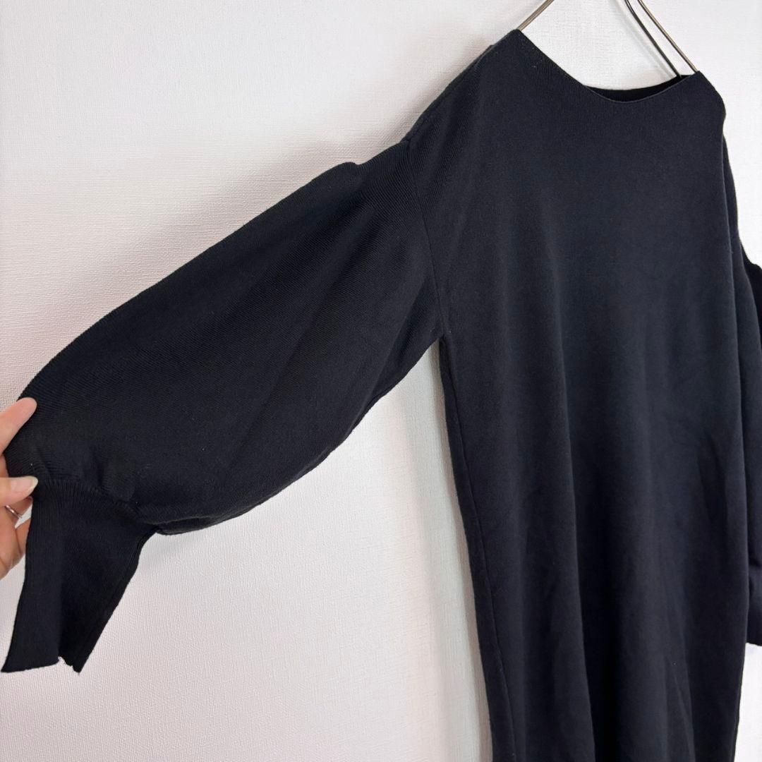 ◆プラスオトハ【F】デザインニットワンピース ストレッチ きれいめ