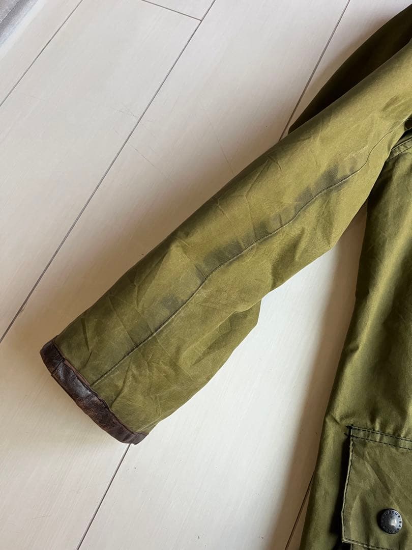 Barbour Border コート Lサイズ セージ　オイル抜き