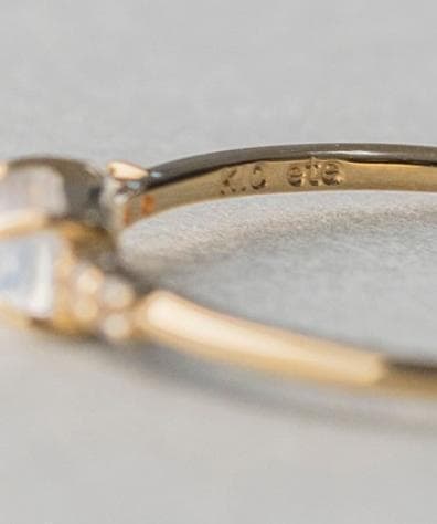 エテ K10YG レイヤード ムーンストーン リング