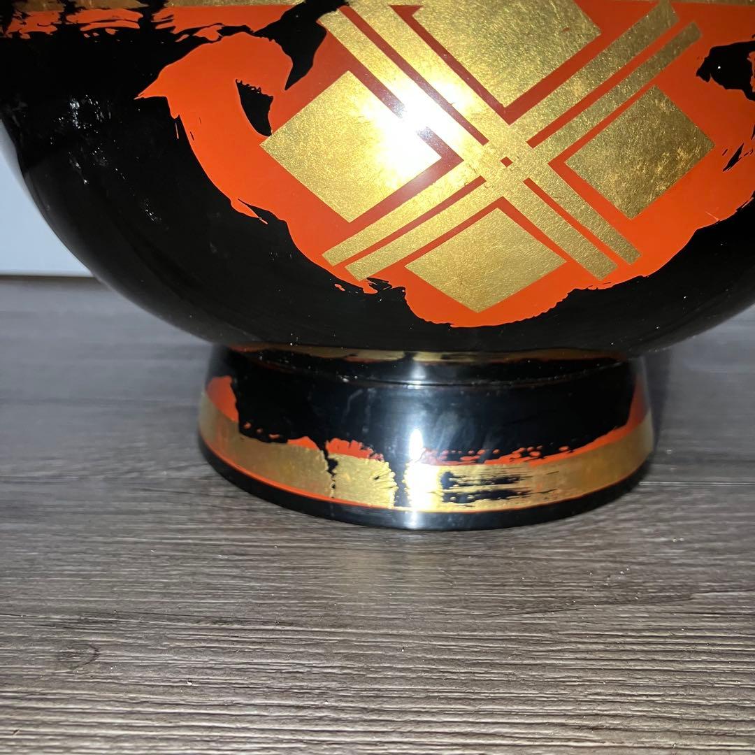 D-4 【和モダン】秀衡塗り 漆器 どんぶり 鉢 金箔 朱塗り 盛り鉢 丼