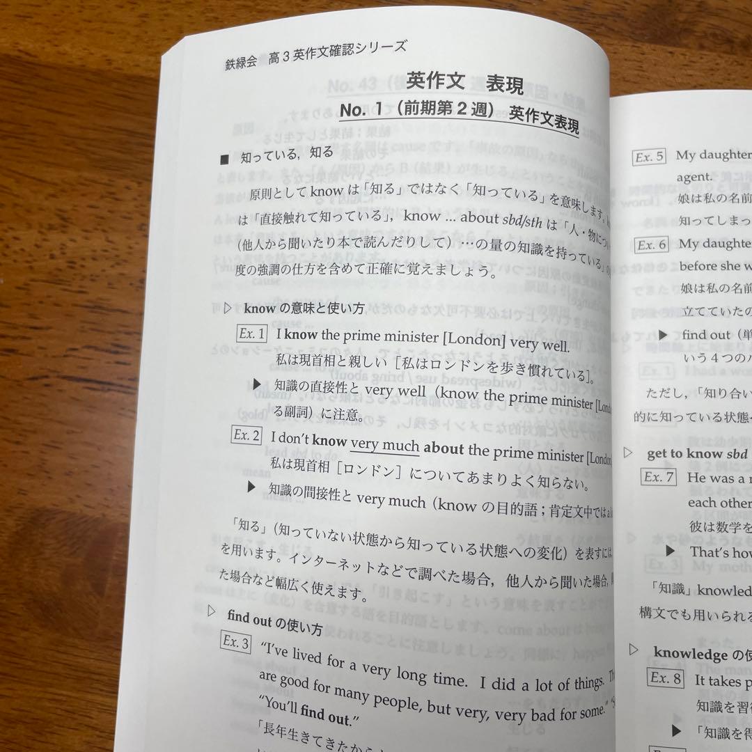 鉄緑高3 英語　英作文確認シリーズ