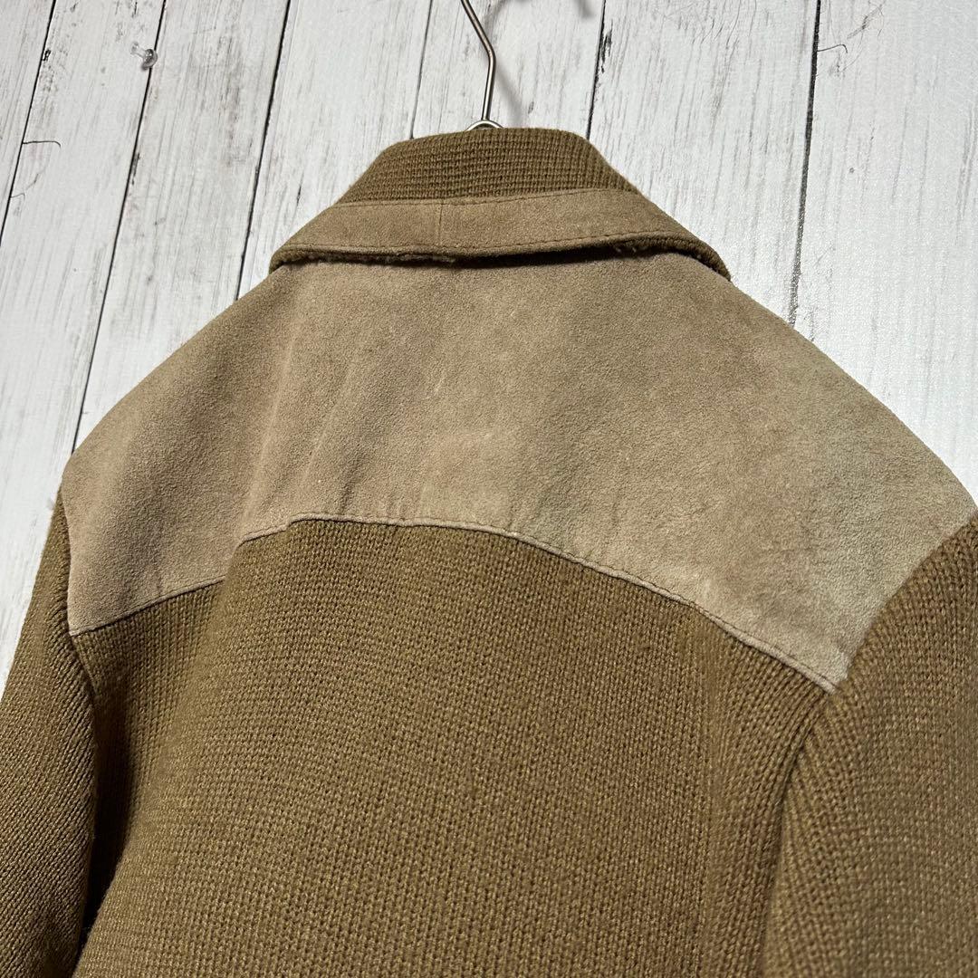 【McGREGOR☆スウェード☆ニット☆切替レザーブルゾン】本革☆短丈☆ベージュ