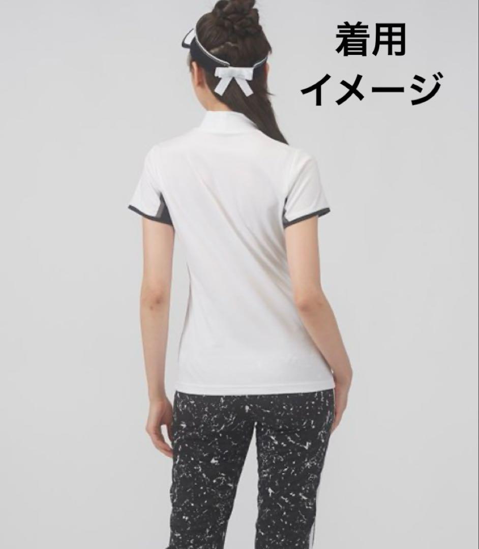 ランバン　ゴルフ　モックネック　白　黒　オレンジ　春夏　レディースＬ　極美品