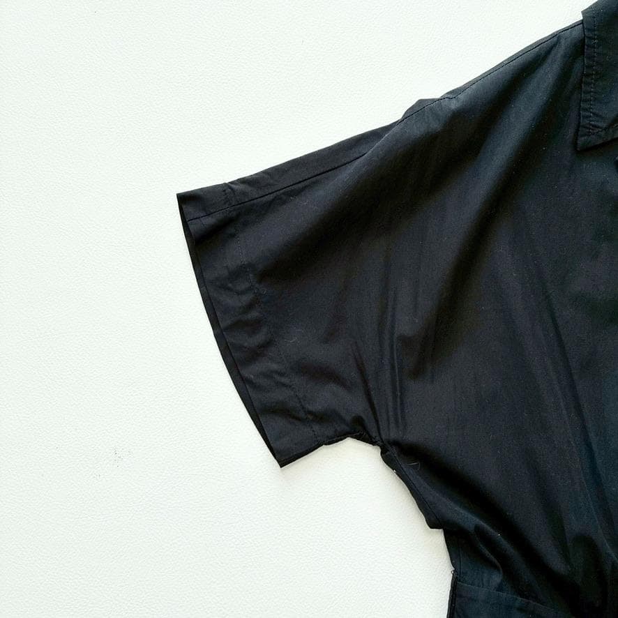 【近年モデル】MaxMara　半袖シャツワンピース タック フレア ブラック