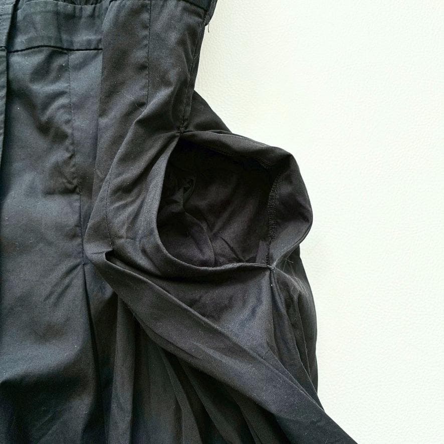 【近年モデル】MaxMara　半袖シャツワンピース タック フレア ブラック