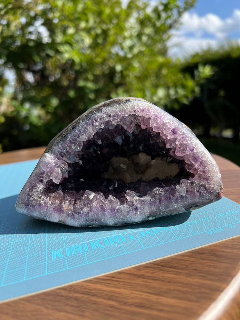 A166 高品質アメジストドーム クラスター カルサイト共生 パワーストーン