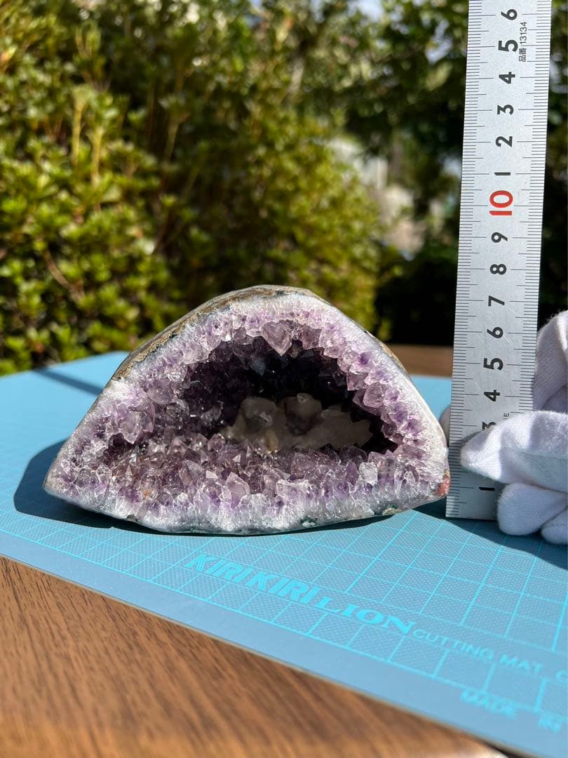 A166 高品質アメジストドーム クラスター カルサイト共生 パワーストーン