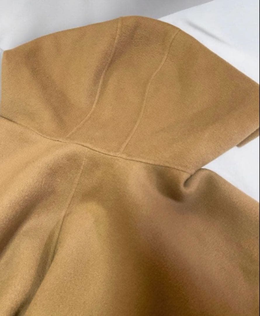 Theoryセオリー ポンチョケープ　ベルト付き　フード　カシミア混キャメル　S