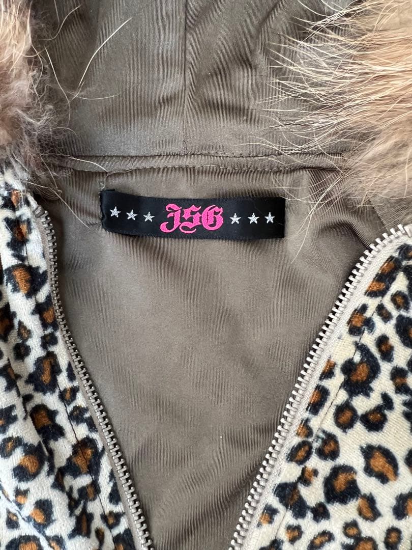 希少　早い者勝ち　JSG ヒョウ柄ファー付きパーカー　ギャル　Y2K