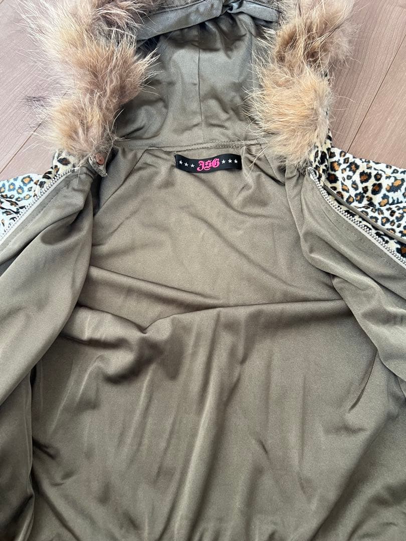 希少　早い者勝ち　JSG ヒョウ柄ファー付きパーカー　ギャル　Y2K