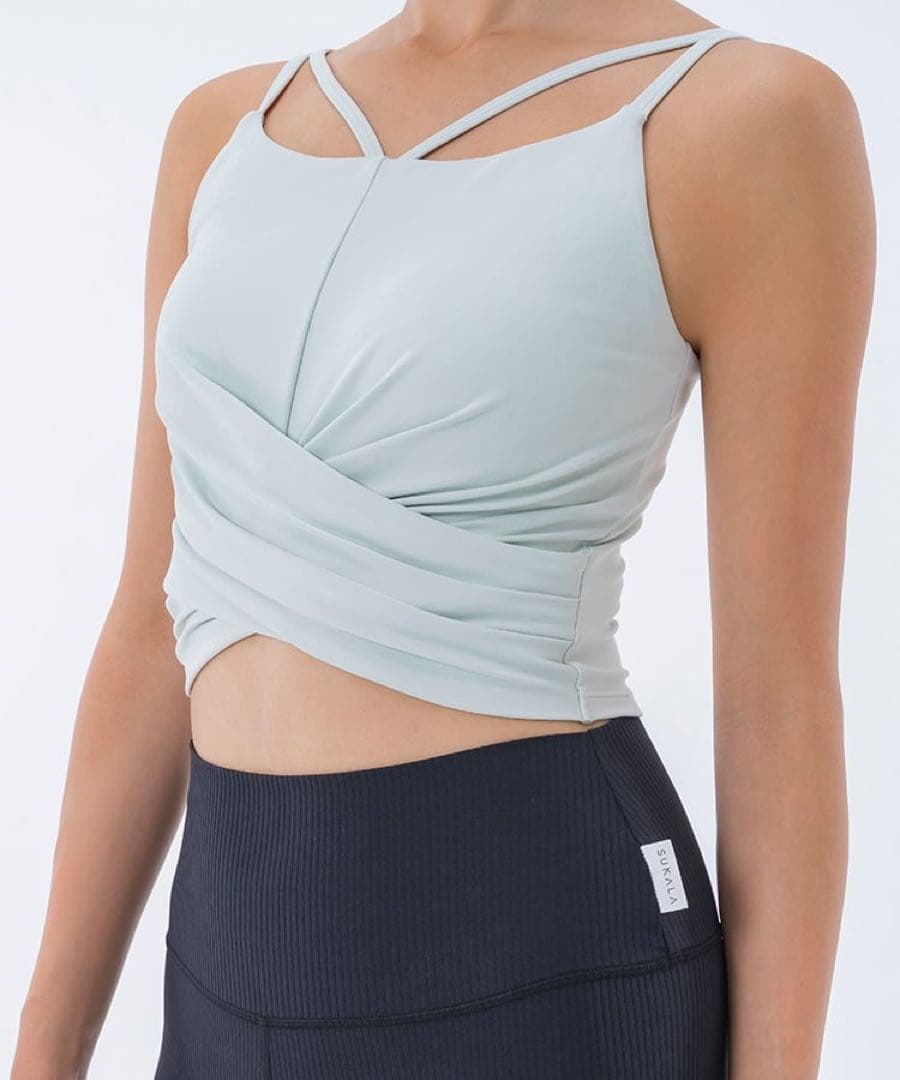 SUKALA ショートクロスキャミソール＆レギンスセットアップ Sホワイト ヨガ