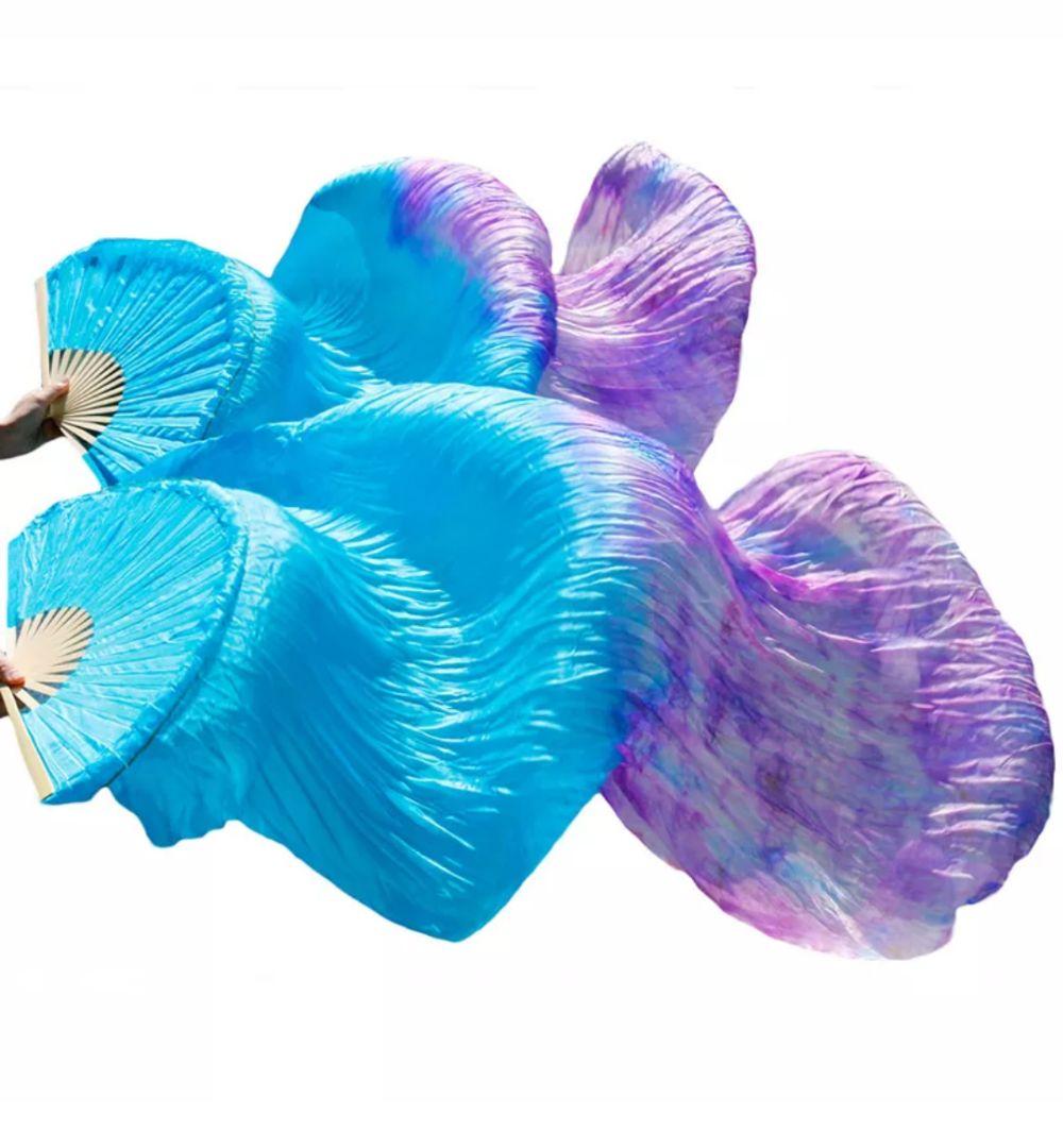 天女 100%シルク ファンベール ベリーダンス 衣装 扇子 Fan Veil