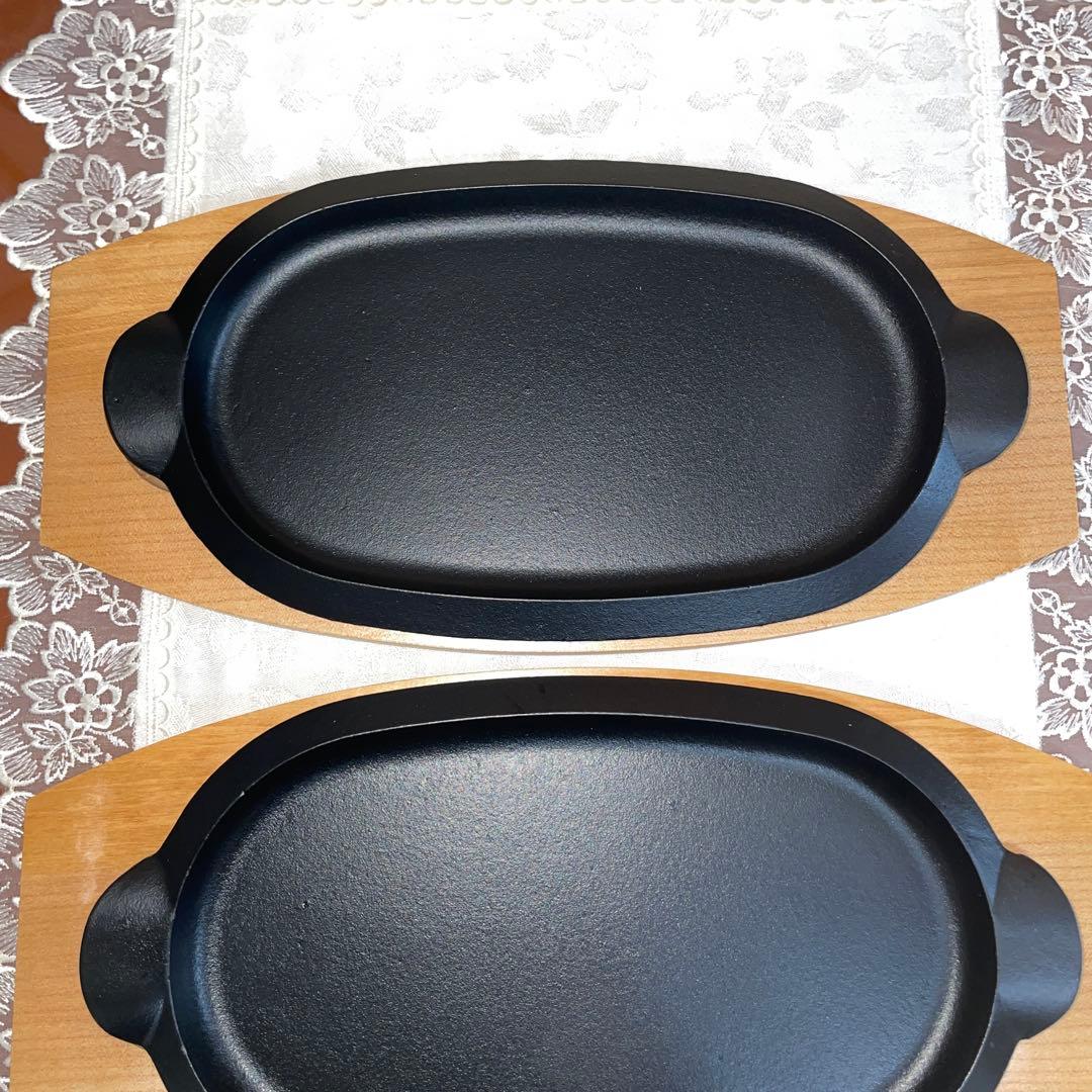 南部鉄器　岩鋳　ステーキ皿　3枚セット　ナイフフォーク付き　未使用