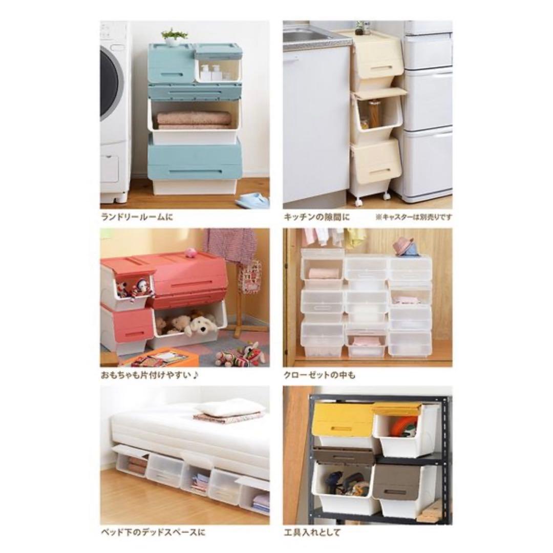 フロック23　浅型　クリア （8個入）　衣装ケース　コンテナ