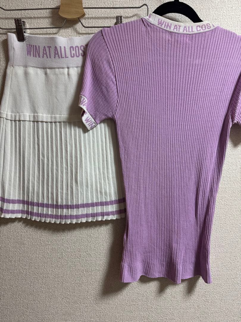 waac パープルトップスとスカートセット
