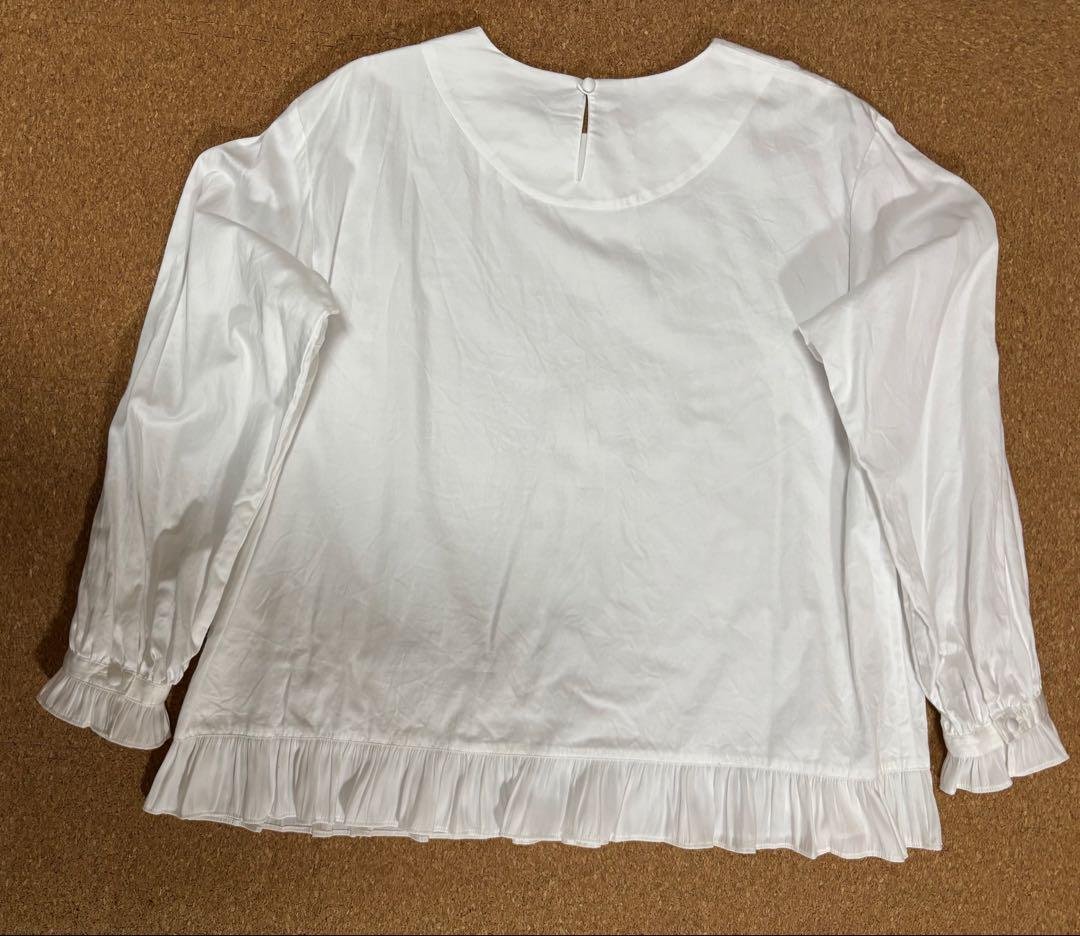 TUMUGUツムグコットンサテン プルオーバー ブラウス フォーマル フリル