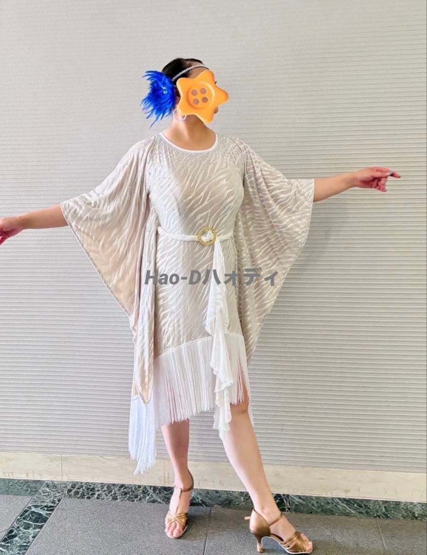 新品同様★ラテンドレス★ワンピース★フリーサイズ★社交ダンス★フリンジ ★競技会