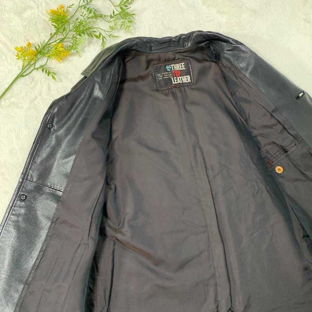[THREE LEATHER][ヴィンテージ] [牛革]レザージャケット 高級