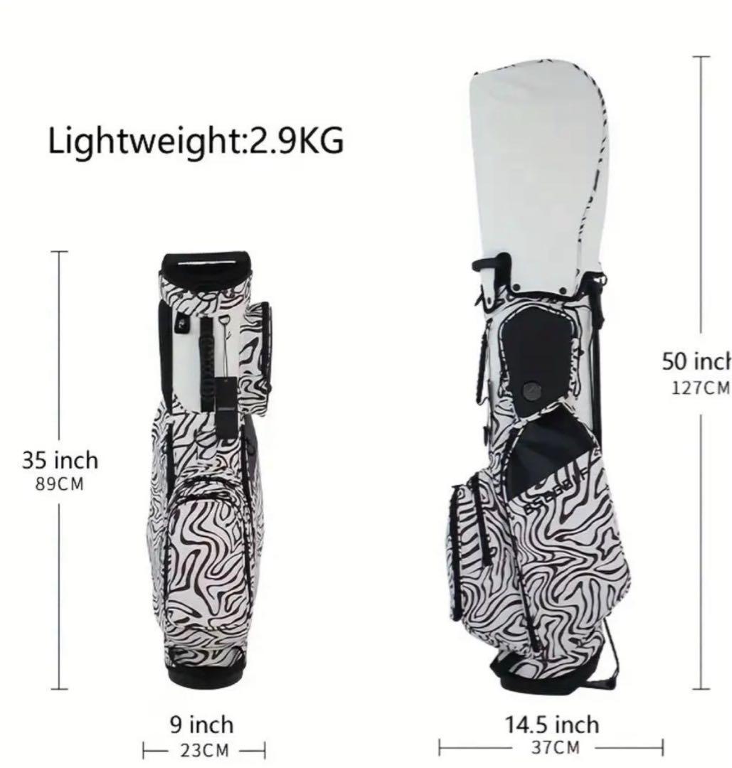 BSEGOLF スタンドキャディバッグ　新品　ゴルフバッグ　アニマル　ゼブラ　白