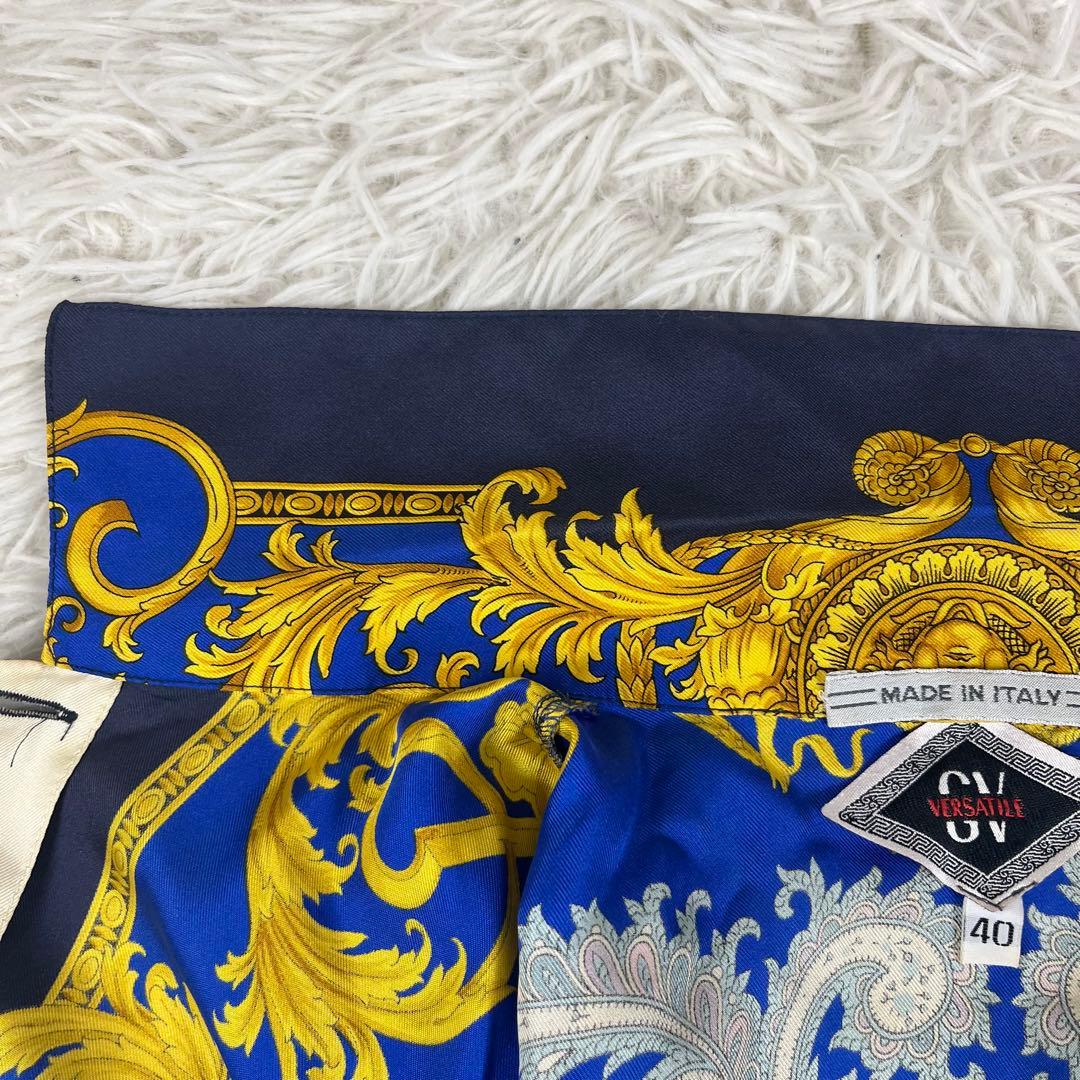 【希少 vintage】ヴェルサーチ☆長袖 シルクシャツ メデューサ バロック